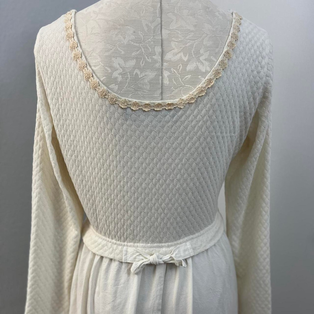 Karen Alexander 90s Vintage Cream & White Maxi Dress - Size 12 - Picture 4 of 5